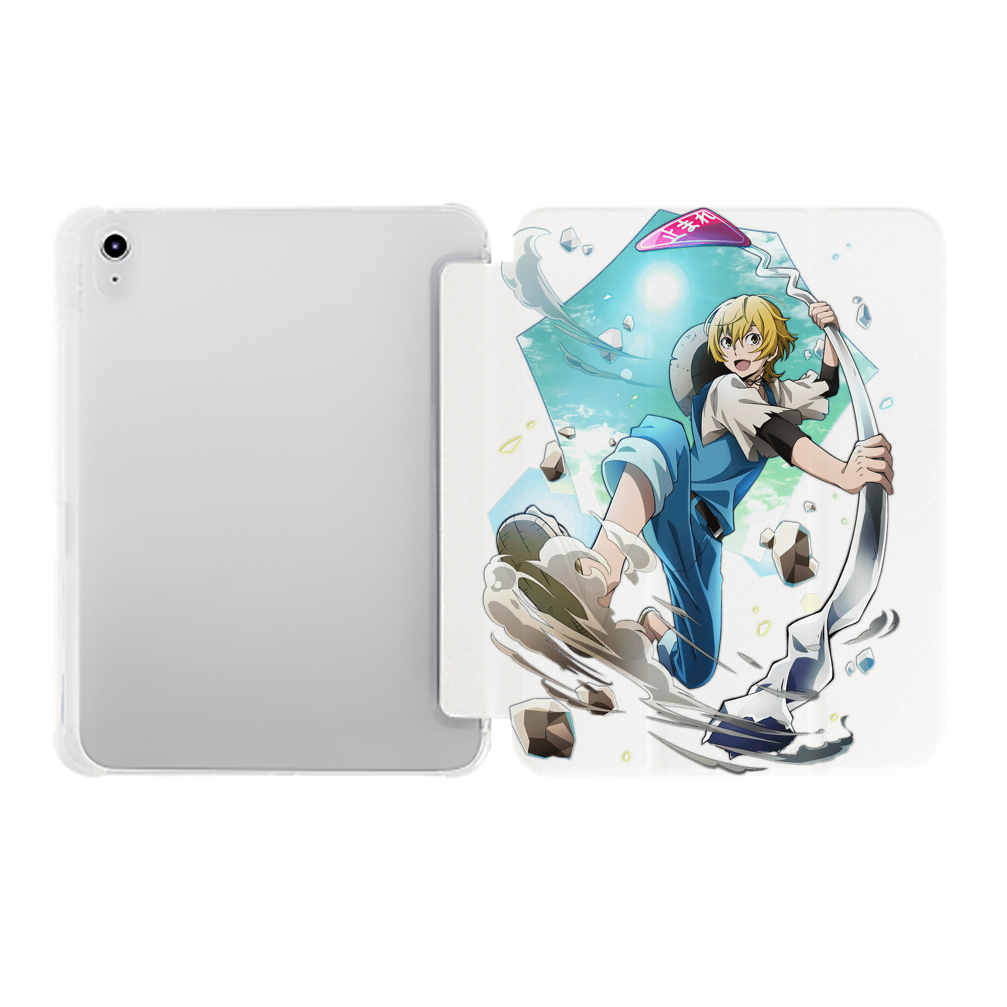 （画像用） 文豪ストレイドッグス Bungo Stray Dogs IPad ケース ペン収納付き 三つ折りスタンド PUレザー×シリコン 対応機種9.5/10.5/10.9インチ